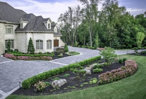 High end landscape with luxury pool designed by Beall's Landscaping