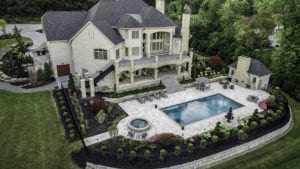 High end landscape with luxury pool designed by Beall's Landscaping